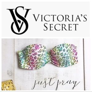 Victoria Secret Color Animal Print Bandeau Bikini